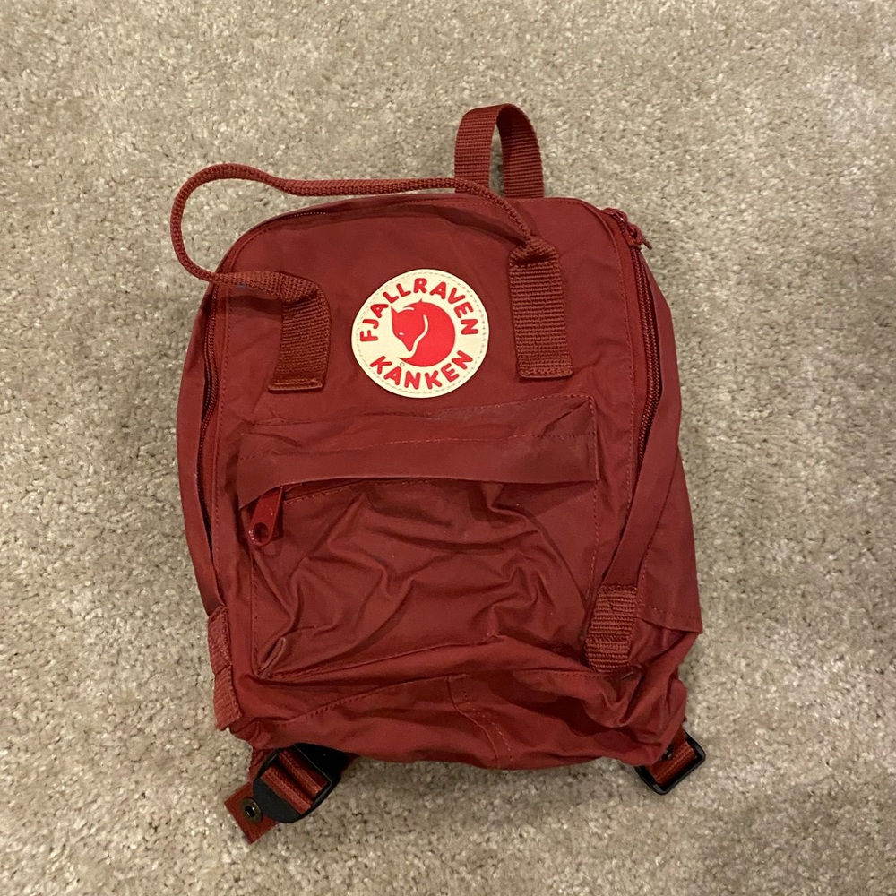 Mini red Fjalraven kanken backpack